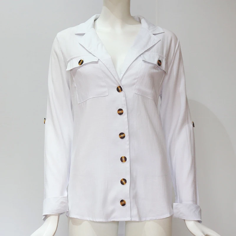 Повседневная Женская блузка с длинным рукавом весна 2019 винтажная однотонная