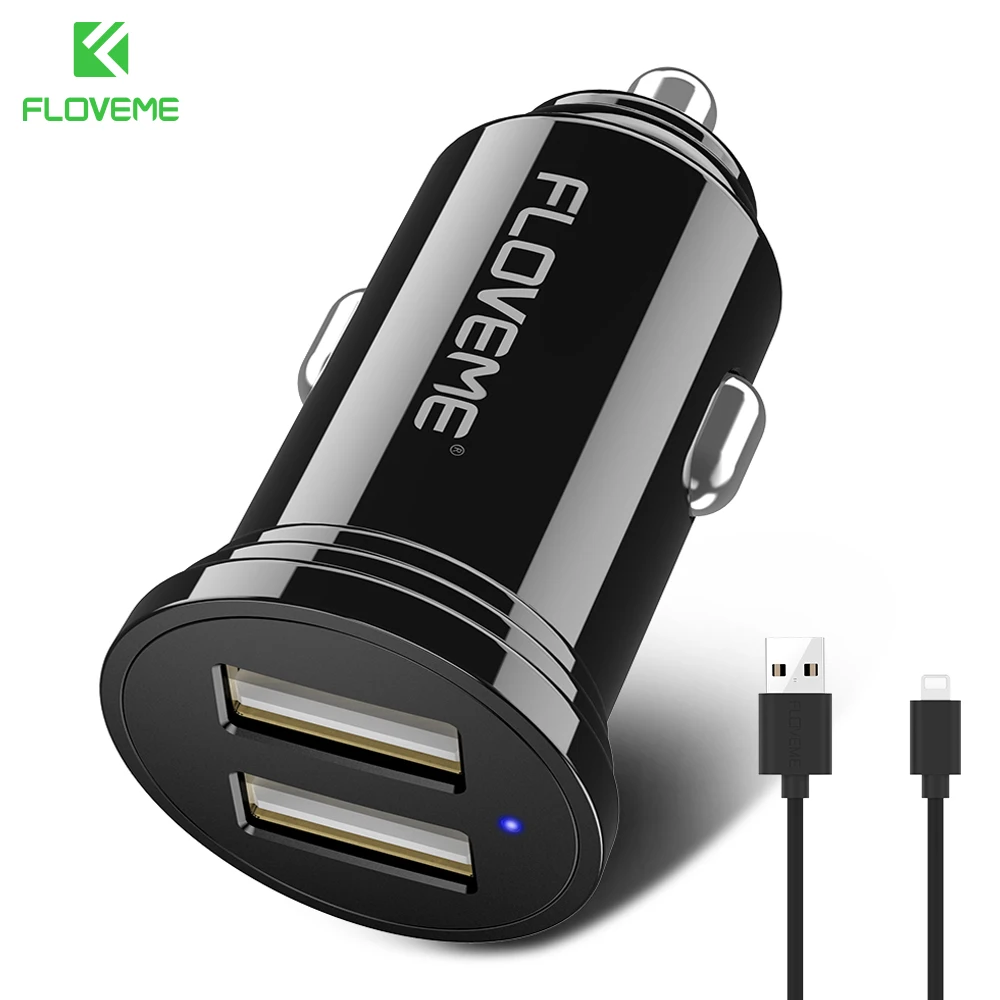 Автомобильное зарядное устройство FLOVEME Mini с двумя USB портами а|Зарядные