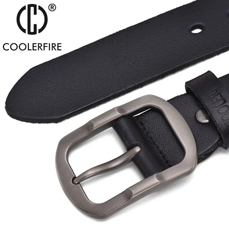 COOLERFIRE Топ Корова Натуральная кожа мужские ремни новое поступление черный и коричневый горячий дизайн джинсы ремень для мужчин бренд JTC007