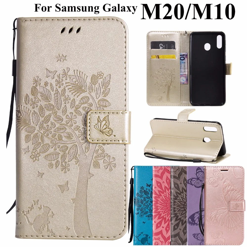 Модный кожаный чехол для Samsung Galaxy M20 телефона M10 защитный флип-чехол с 3D рисунком