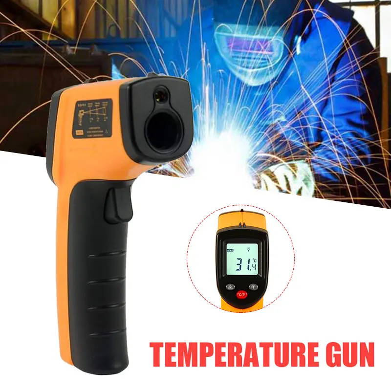 Инфракрасный термометр желтого и черного цвета инструмент для измерения