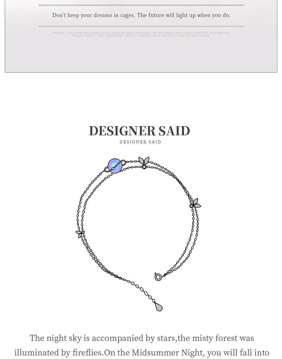 Thaya Midsummer Night's Dream Design' браслеты s925 Серебряный браслет женский фантазийный Стиль Элегантные Изысканные ювелирные изделия дружбы