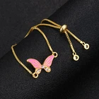 Модный браслет с животным шармом, женский браслет с бабочкой, регулируемая длина, ювелирные изделия для девочек, подарки на день рождения
