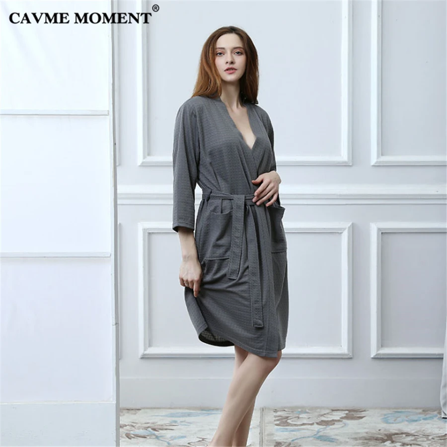 Cavme вафельный кимоно Любители летом Вафельный Халат Одежда для сна Ночная