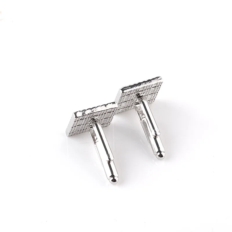 Мужские запонки на пуговицах высококачественные с черной квадратной эмалью