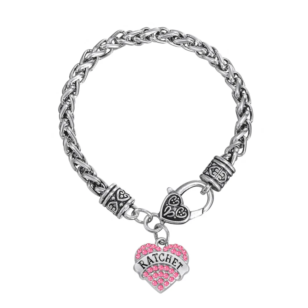 Слово &quot RATCHET в форме сердца мода ювелирных изделий кристалл южной америки стиль