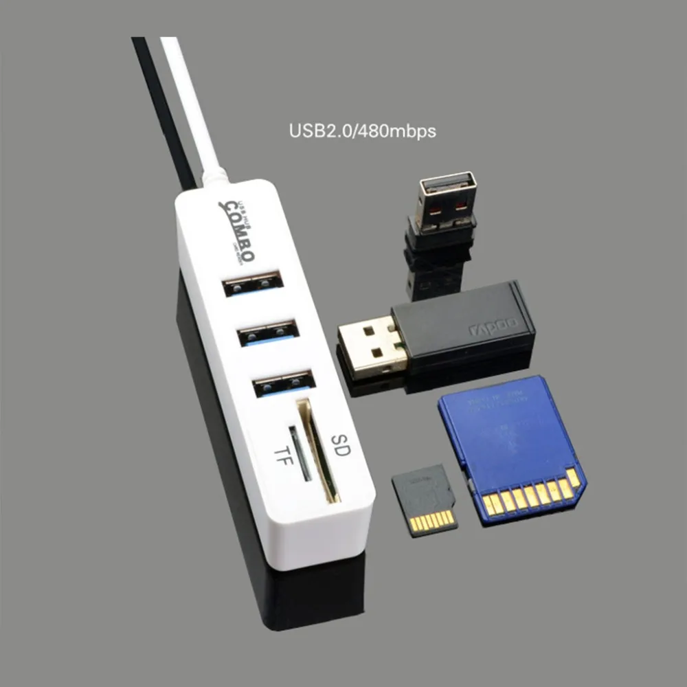 Высокое качество 3 порта USB 2 0 концентратор сплиттер комбо микро разъем кабель с OTG