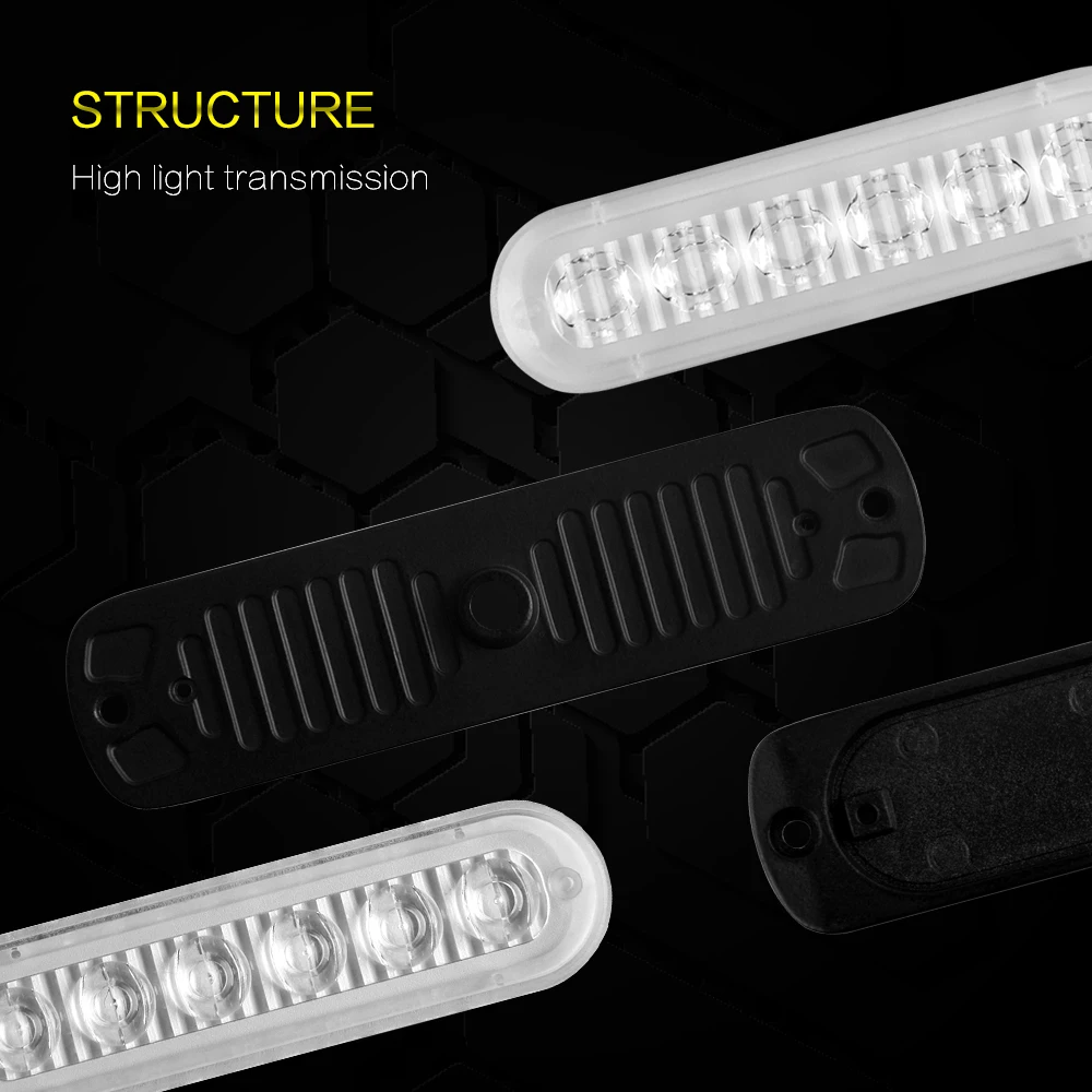 Высокое качество 6 водить автомобиль mini аварийное освещение Бар 18 мигающий режим