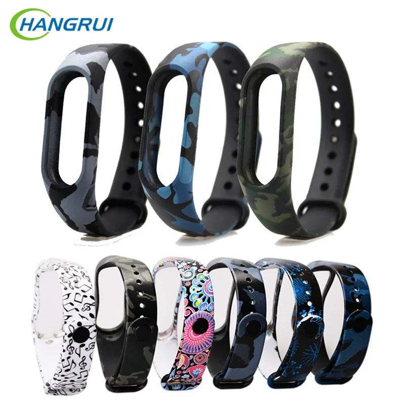 HANGRUI mi Band 3 4 ремешок для Xiaomi mi band 2 силиконовый ремешок умный Браслет mi band 3 4 аксессуары сменный спортивный браслет