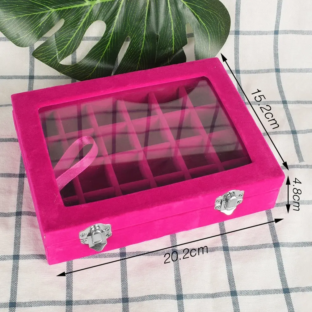 24 слота украшения для дизайна ногтей лака хранения маникюра Органайзер коробка