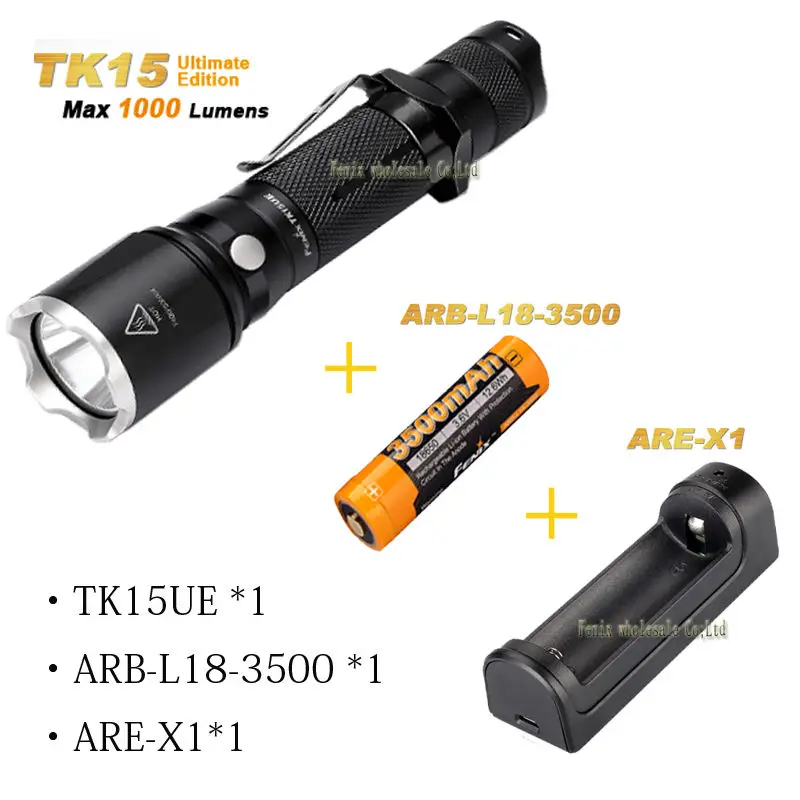 2016 Новый Fenix TK15UE 1000 люмен Cree XP-L HI V3 светодиодный + ARB-L18-3500 ARE-X1 фонарик | Лампы и
