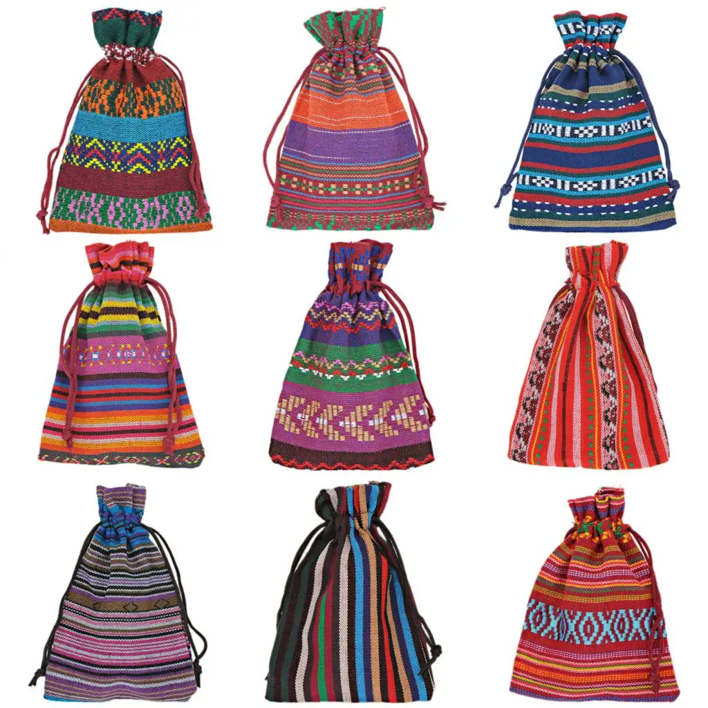 Сумки для упаковки ювелирных изделий LASPERAL 10 шт. цветные тканевые сумки в полоску