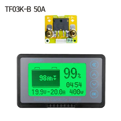 TF03K-B 50A TF03K счетчик кулонов индикатор емкости батареи дисплей напряжения тока TTL232 литий-ионный lifepo свинцово-кислотный eBike RV - Цвет: TF03K-B 50A