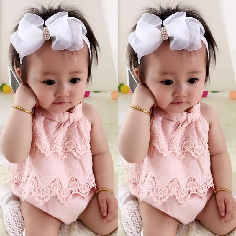 Кружевное платье с цветочным рисунком для маленьких девочек Боди оборками