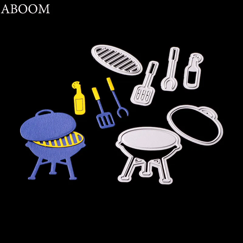 ABOOM 6 шт. набор для барбекю металлические режущие штампы трафарет DIY скрапбукинга