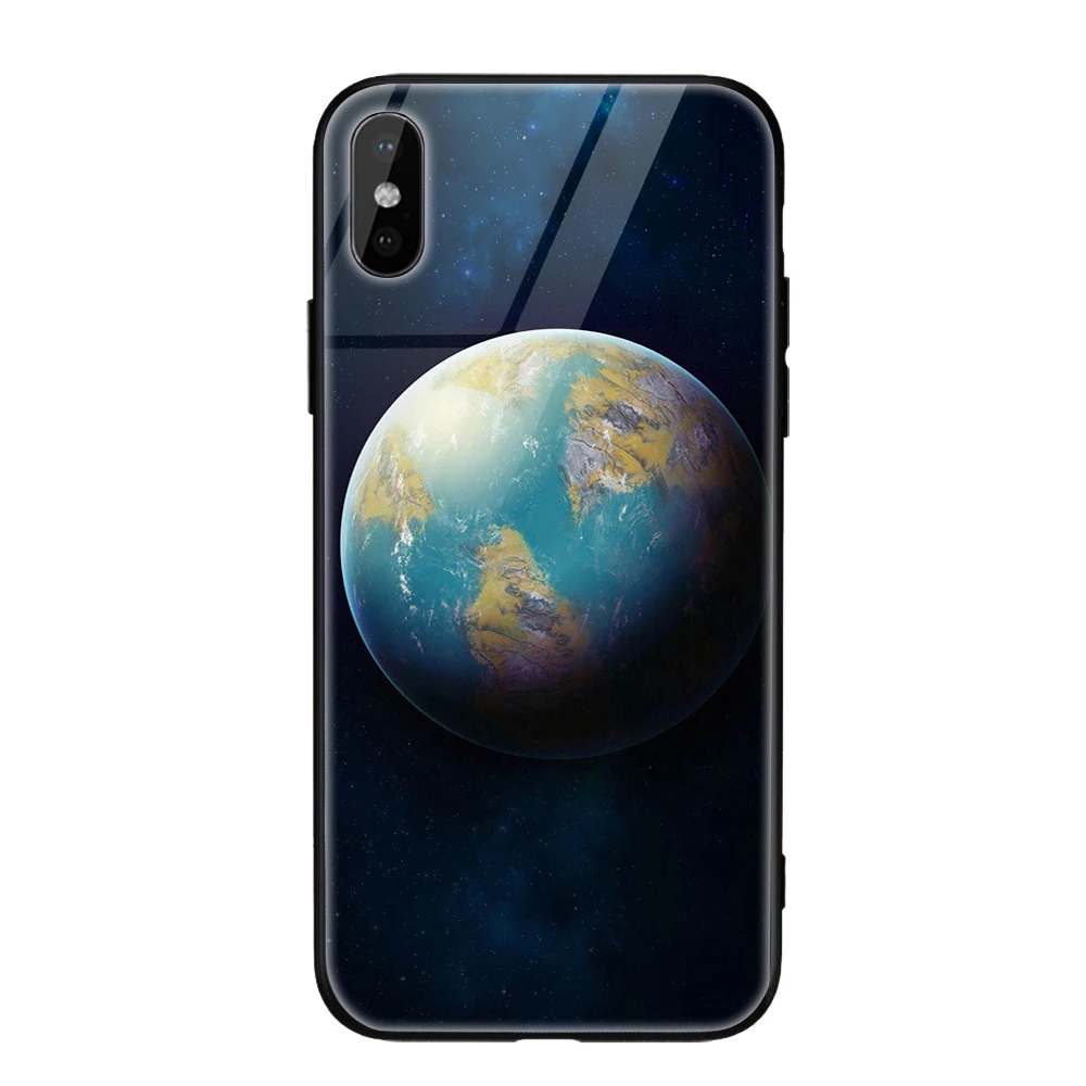 Style 1 Стеклянный чехол для телефона для iPhone 11 X XS Max XS Звездный Космический Чехол чехол для iPhone 8 7 6 6s Plus X противоударный чехол силиконовый чехол - Цвет: Style 1