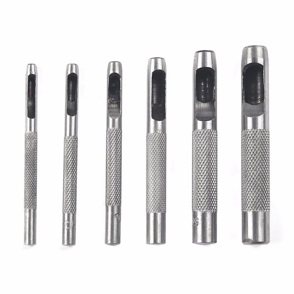 6 Pieces Set Hollow Hole Punch 3-4-5-6-7-8MM Leather Belt Paper Rubber Plastic Gasket Maker DIY Leathercraft Tools | Инструменты