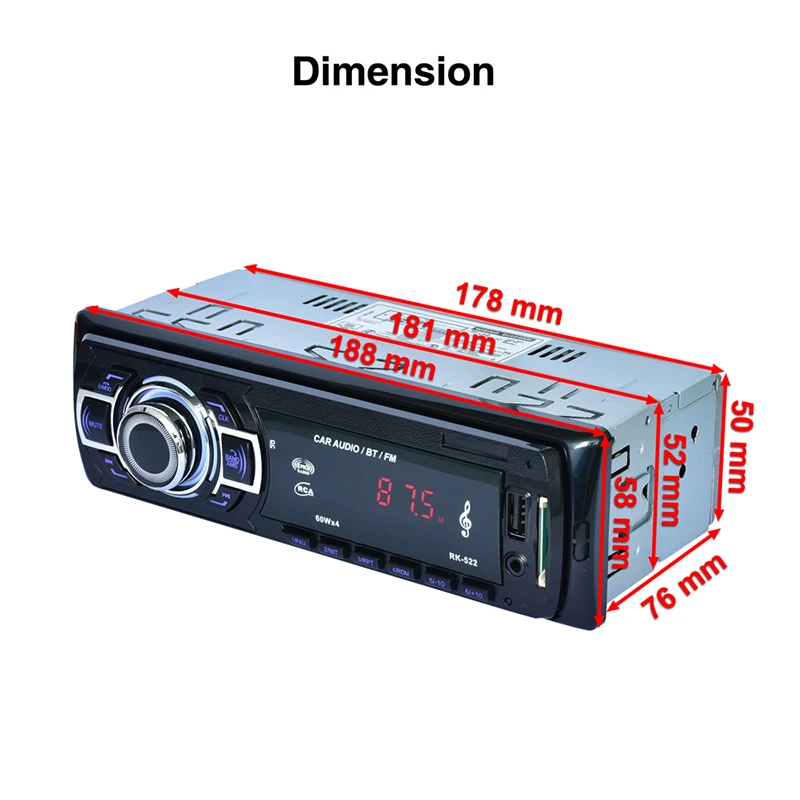 60Wx4 Bluetooth стерео плеер FM Радио MP3 USB SD AUX аудио Авто Электроника Авторадио Поддержка