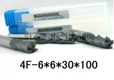 4F-6*6*30*100 4 флейты длинная твердосплавная Концевая фреза токарный станок с ЧПУ для