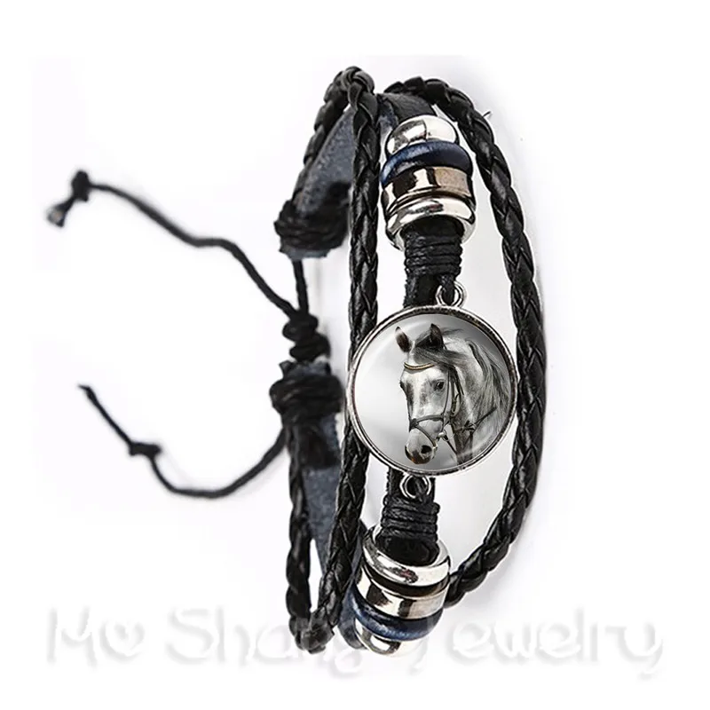 Милый Фиолетовый единорог Fly лошадей стеклянный браслет из кабошона Jewely