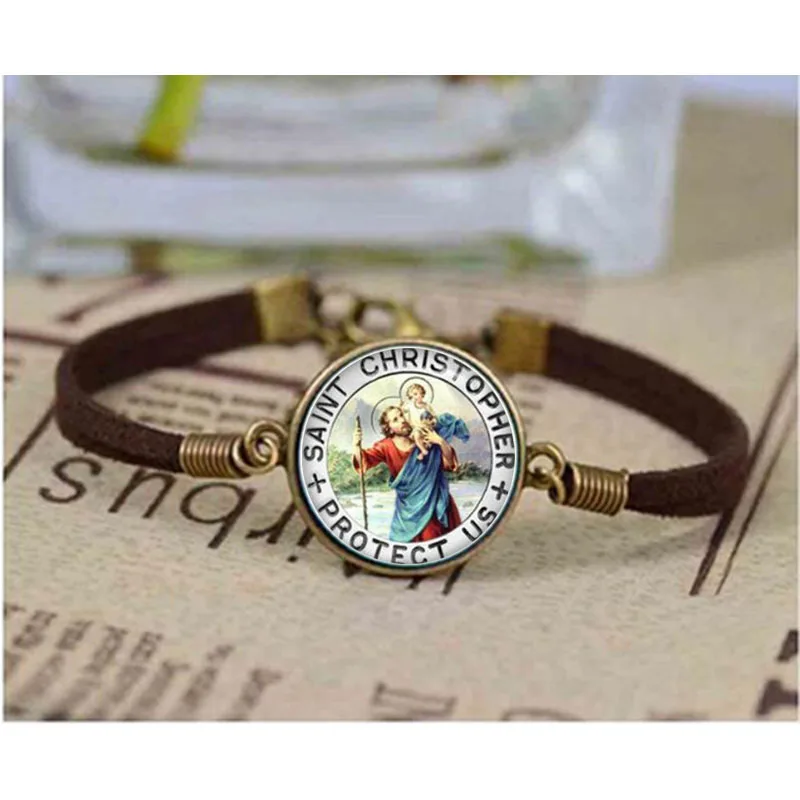 Браслет Святого Кристофера браслет чокер для путешественников подарок семьи| |