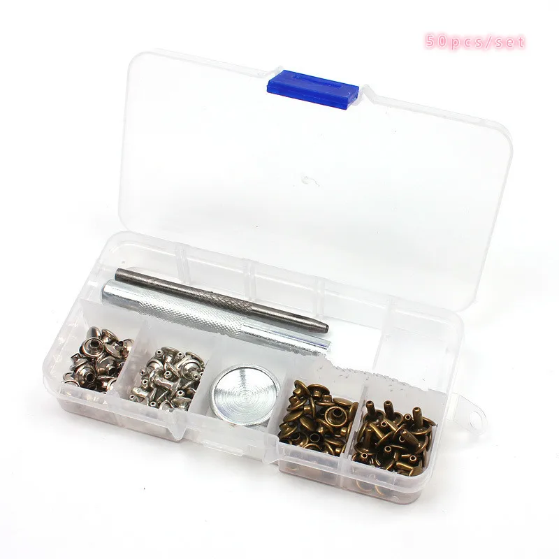 50 Pcs2 цвета оснастки крепежи кожа кнопки комплект джинсы пресс шпильки с 4 шт.