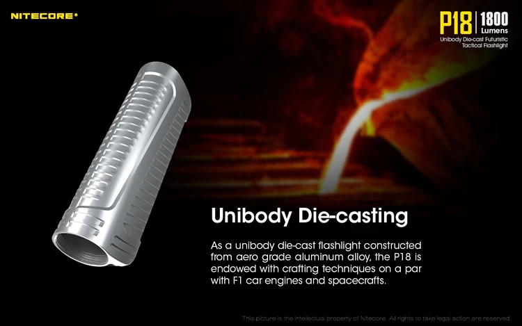 NITECORE P18+ 18650 перезаряжаемая батарея+ F1 USB зарядное устройство 1800 люмен CREE светодиодный фонарь для наружного кемпинга фонарик