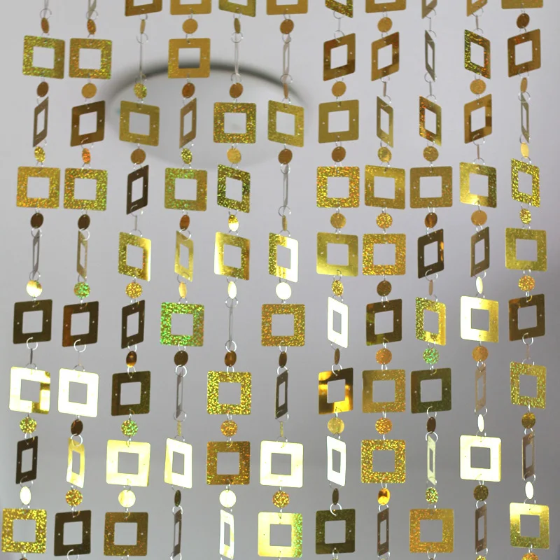 Интерьер DIY Лазерный квадратный Блестящий Декор дверь занавеска фестиваль