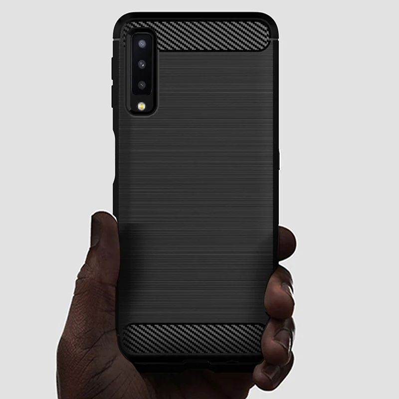 Чехол 6 0 дюйма для Samsung galaxy A7 2018 мягкий силиконовый чехол из углеродного волокна