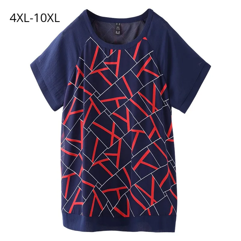 Модные женские летние рубашки с коротким рукавом плюс размер 10XL 9XL 8XL 7XL