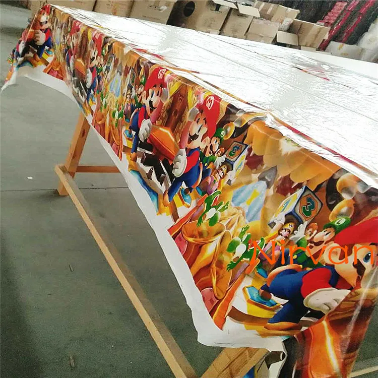 108*180cm 1pcs super mario waterproof disposable plastic tablecloth kids boys girls birthday party map/table cover supplies | Дом и сад