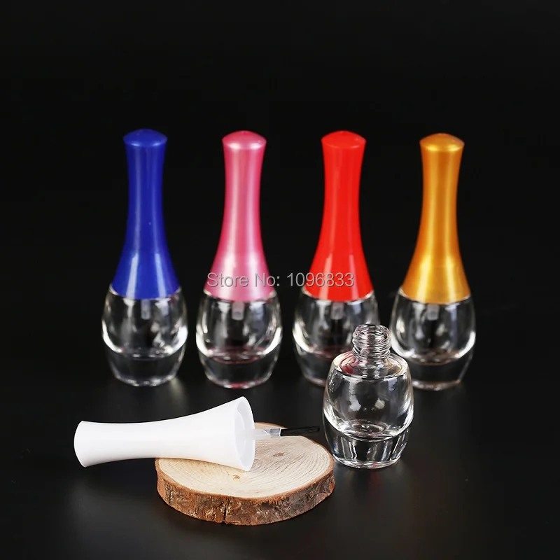 10ML Empty Nail Enamel Bottle 10G Beauty Packing Vial with Brush Oil Polish Glass Bottles Manicure 20pcs | Красота и здоровье