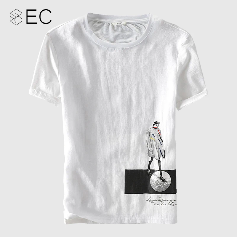 EC2018 хлопок белье шить футболка с короткими рукавами круглым вырезом Для мужчин