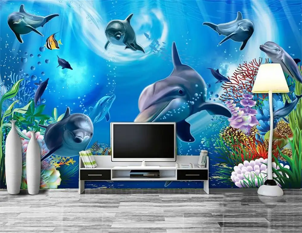 3D обои/пользовательская фотобумага/3 d подводный мир