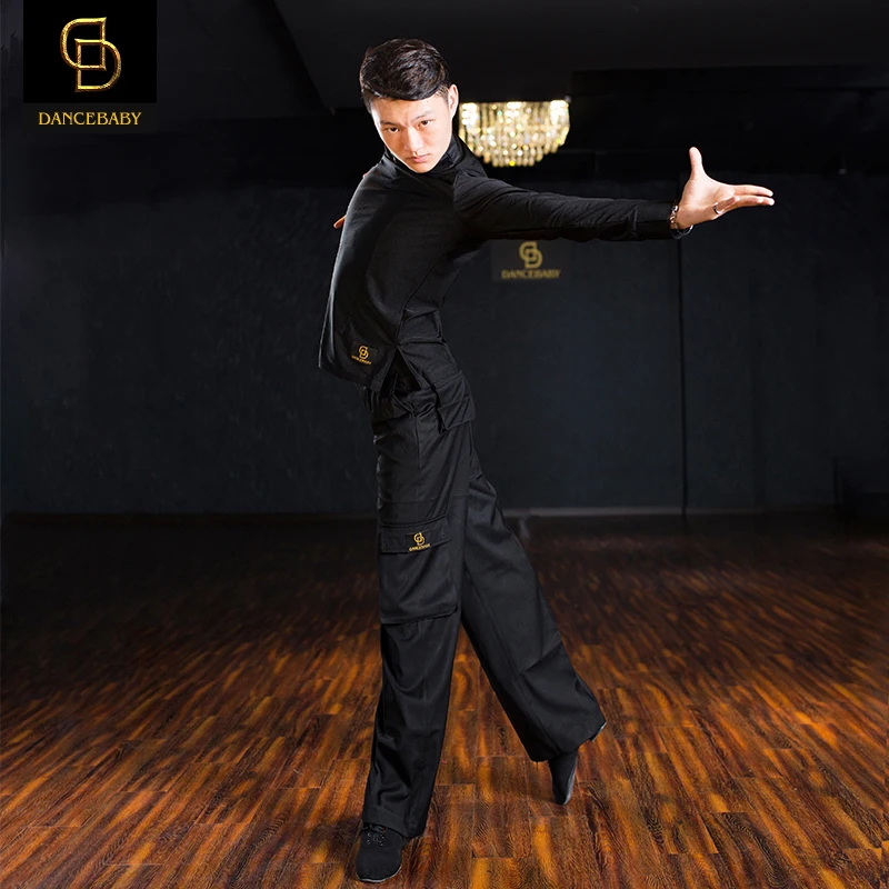 

men's Latin dance clothing new men's long sleeve latin shirt