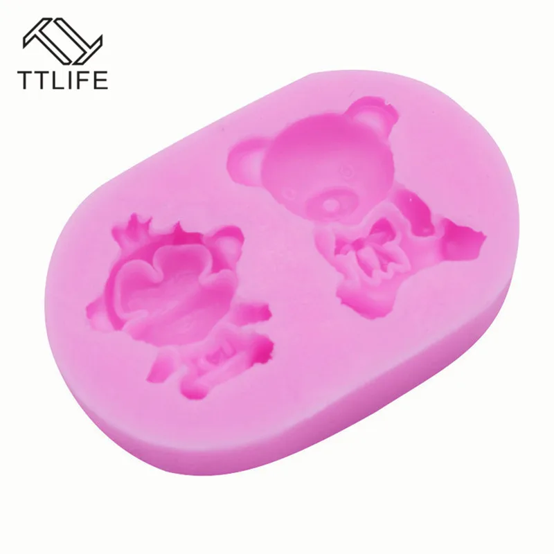 TTLIFE милый мини медведь с принтом обезьяна сахара Силиконовая Форма Fondant Mold торт