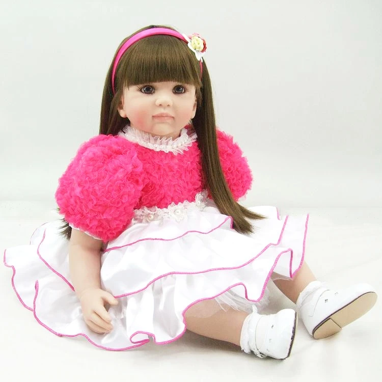 

DollMai Exquisite Princess doll bebe reborn girl toys 60cm Adorable Boneca Silicone Vinyl rebron baby stuffed dolls toys gift