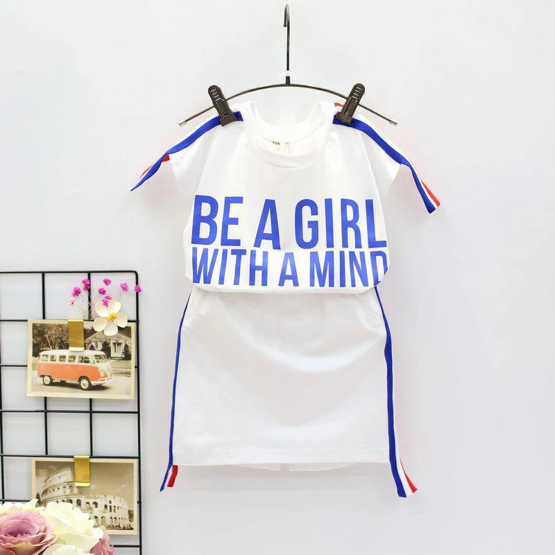 Детская одежда 2018 г. Новая летняя футболка без рукавов с буквенным принтом для