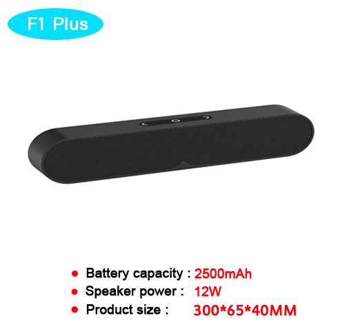 black CBAOOO F1 Plus Bluetooth динамик Портативный беспроводной компьютерный динамик звуковая система 3D стерео бас Открытый громкий динамик для TF, AUX - Цвет: black