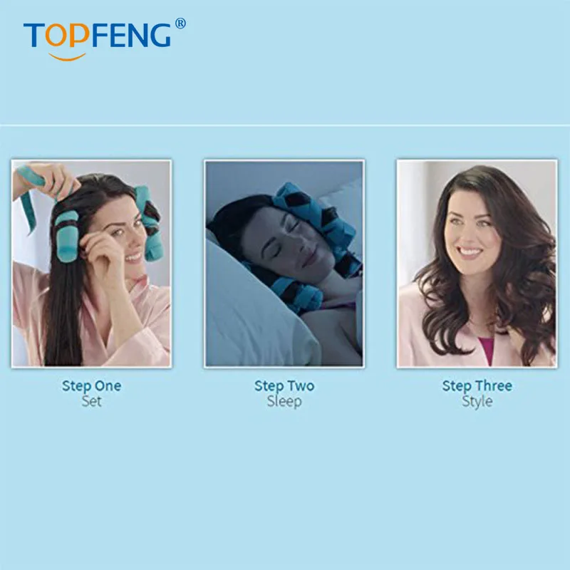 Стайлер для укладки волос TopFeng девочек бигуди сделай сам в ночное время