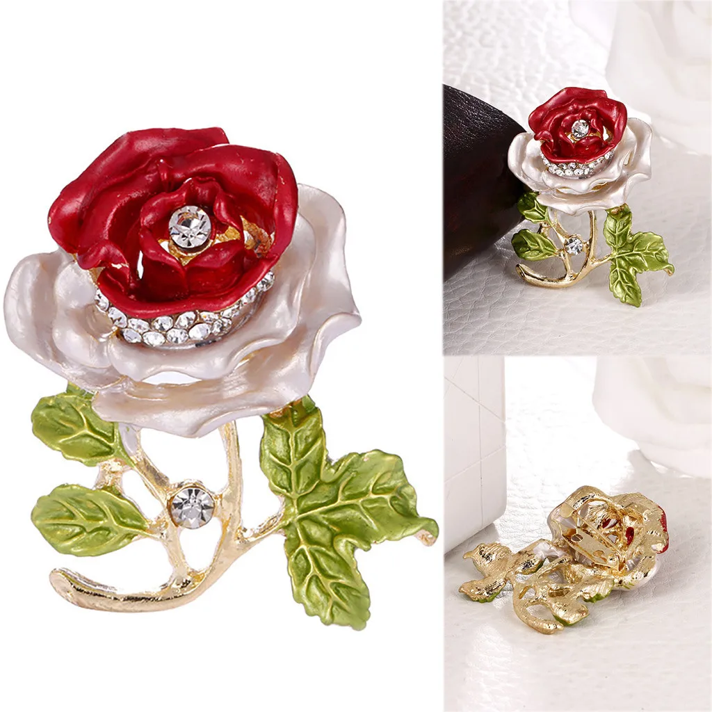 Цветок брошь падение масло Сплав Роза окрашенные красоты ювелирные изделия