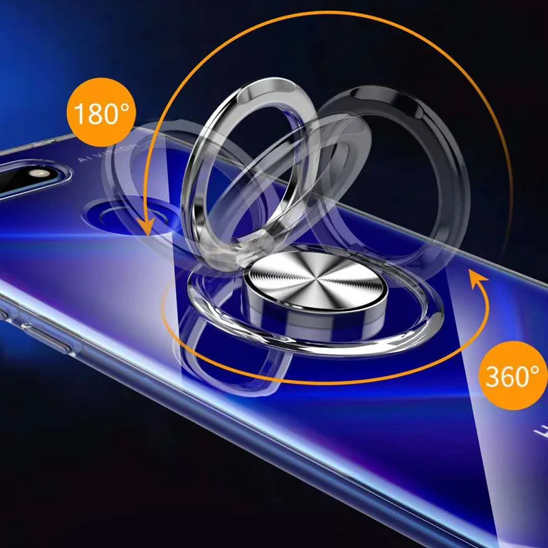 Huawei Honor View 20 чехол, роскошная Прозрачная мягкая силиконовая защита из ТПУ, магнитное кольцо для Honor V20 PCT-AL10 Coque Capa