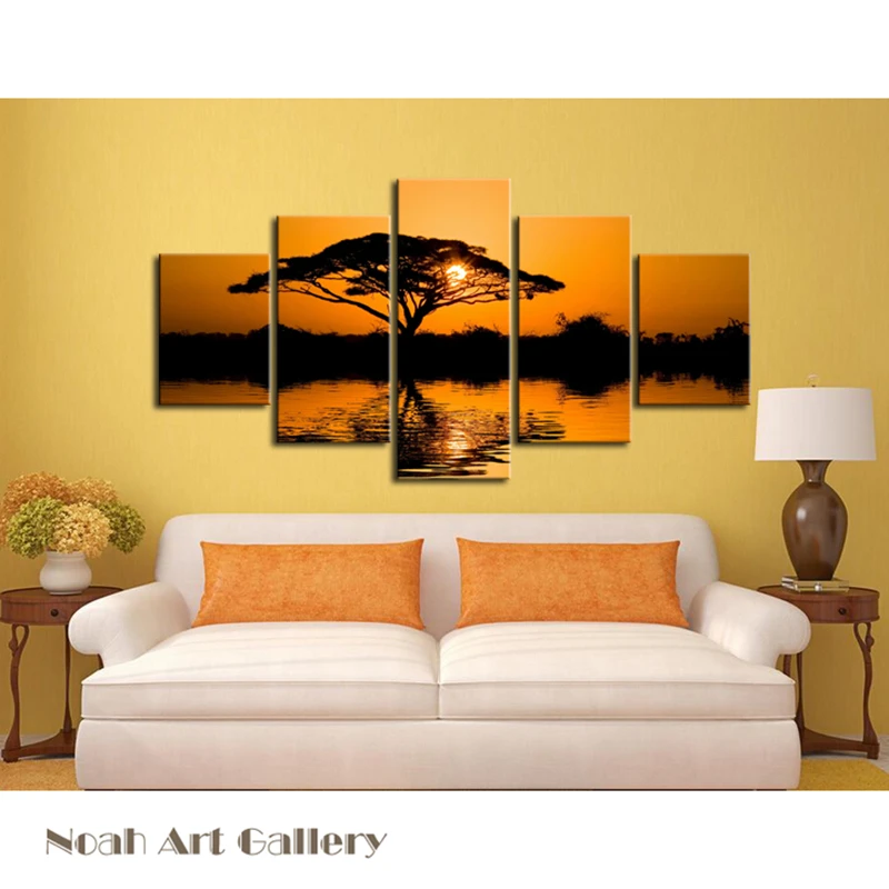 Картина распылителем Sundowners пейзаж печать на холсте Высокое разрешение Печать