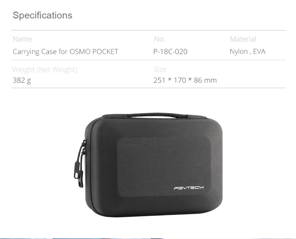 PGYTECH чехол для переноски EVA Жесткая Сумка для хранения для DJI OSMO экшн-камеры/DJI OSMO карманные аксессуары-сделай сам космос