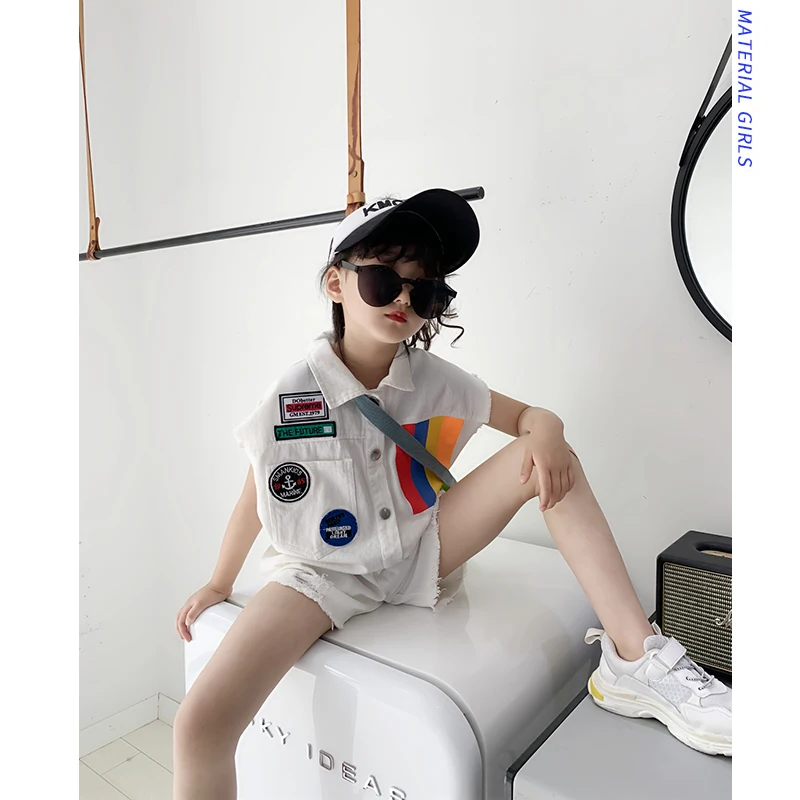 Оснастка для девочек комбинезон 2019 г. новый летний хлопковый Свободный с