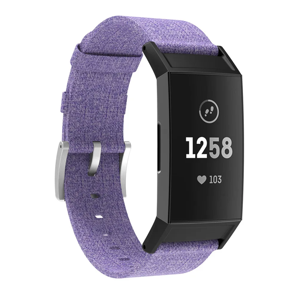 Замена плетеная холщовая ткань часы наручные ремешок для Fitbit Charge 3 браслет ремешок умные часы аксессуары ремешок для часов