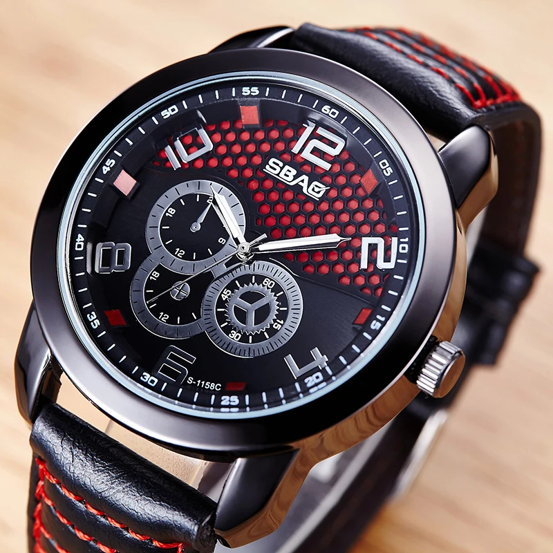 SBAO Марка оптовая продажа с фабрики кварцевые Для мужчин имитация кожаным