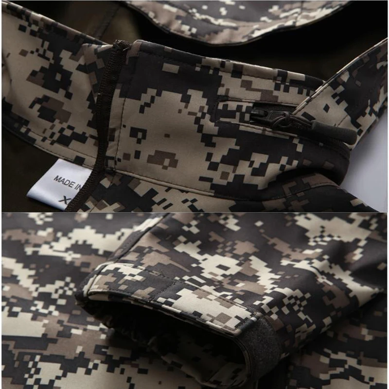 

Men Soft Shell Bomber Tactical Jacket Military Camouflage Fleece Coat Male Outwear Army Camo Waterproof Windbreaker Hunt Clothes