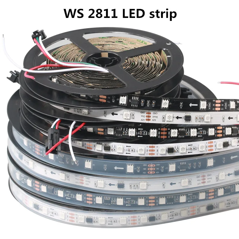 Светодиодная ленсветильник WS2811 5 м 12 В постоянного тока IP30 IP65 IP67 IP68 RGB Адресуемая 30