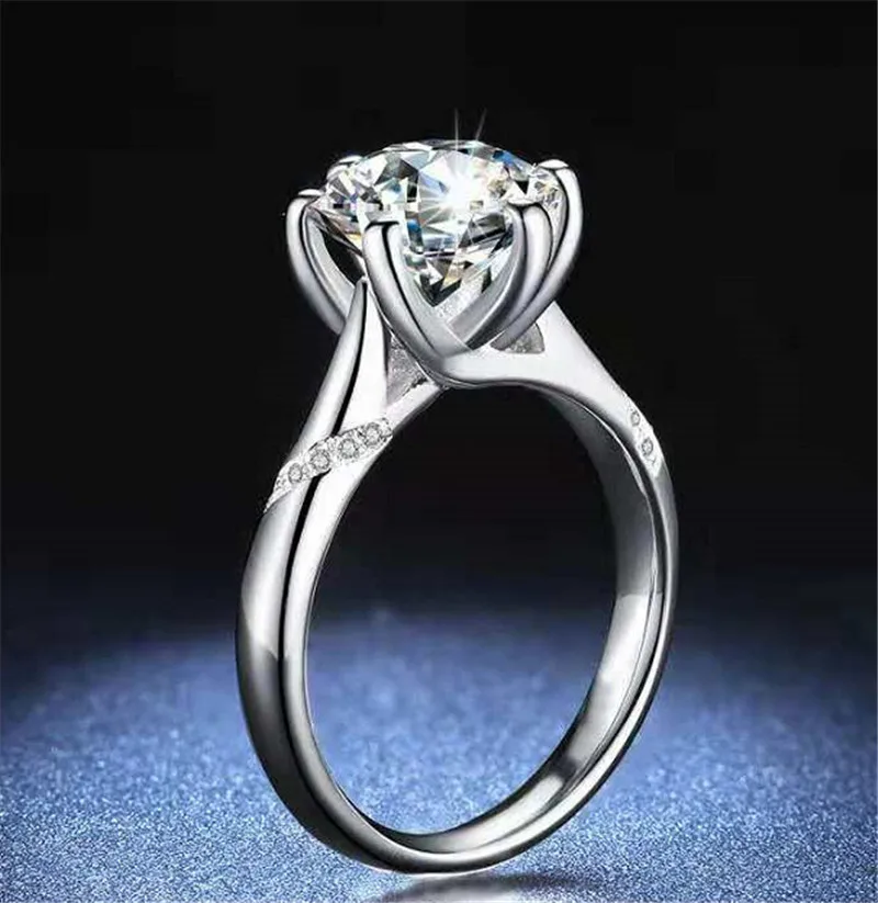 Бриллиантовые кольца для 925 стерлингового серебра 1.5ct AAAAA cz обручальное женщин